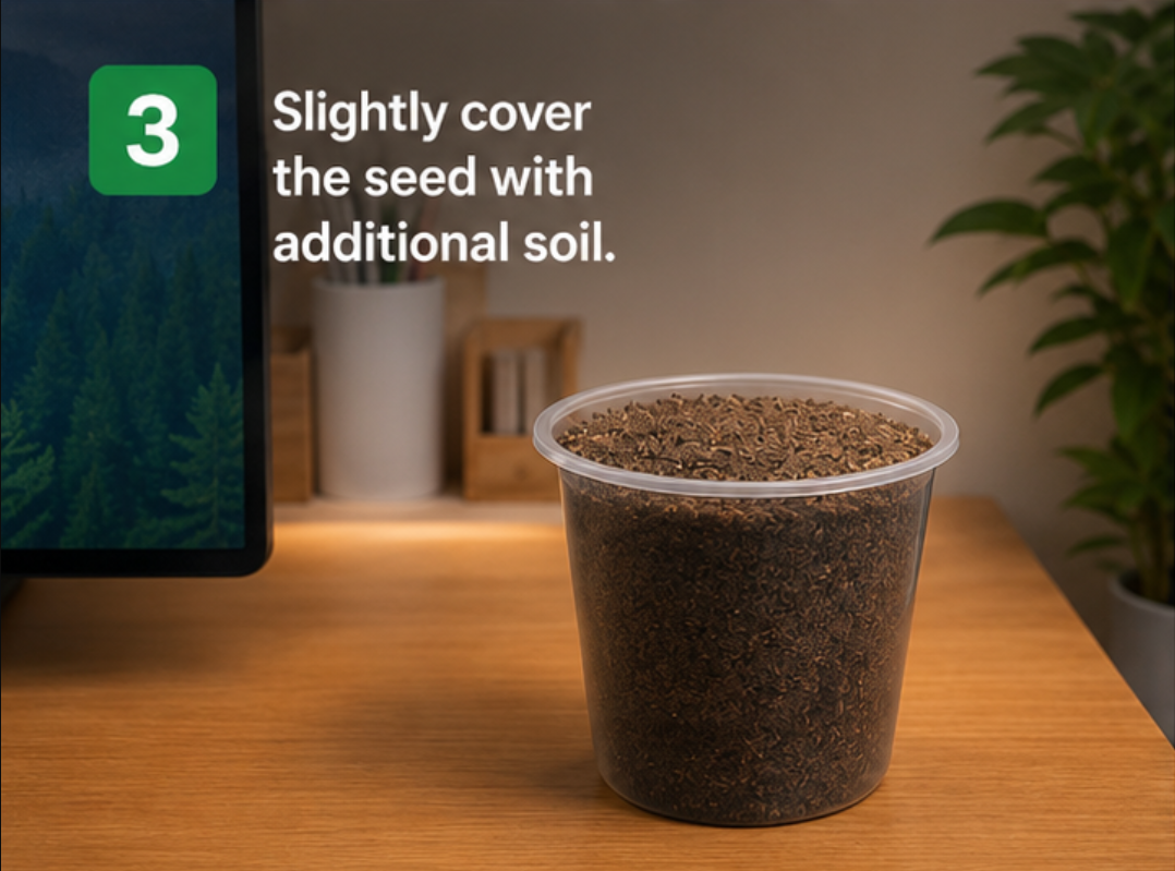 Lightly cover the seed