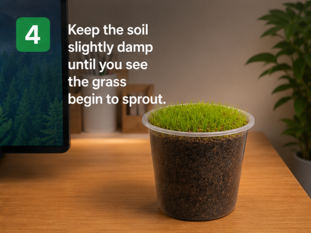 Mist the soil